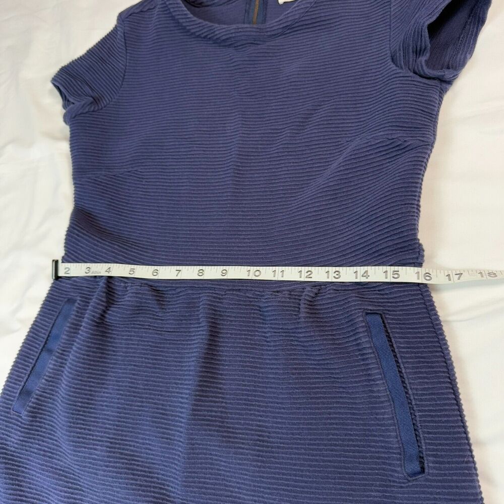Vineyard Vines Ottoman Stripe Fit Flare Sz 2 Knit Dress Nautical Navy Cap Sleeve - Picture 2 of 7